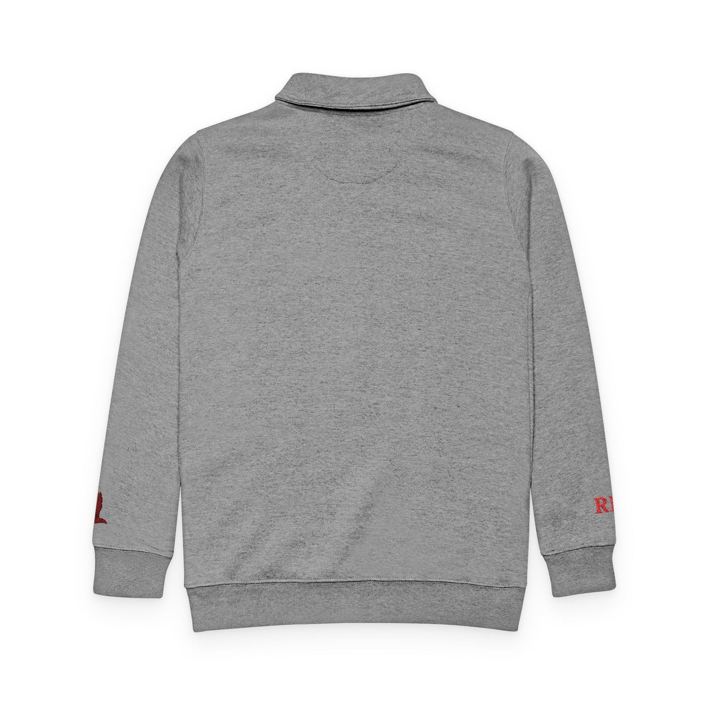 Redstoke Quater Zip Embroidered Pullover Embroidered Sleeves Red FY